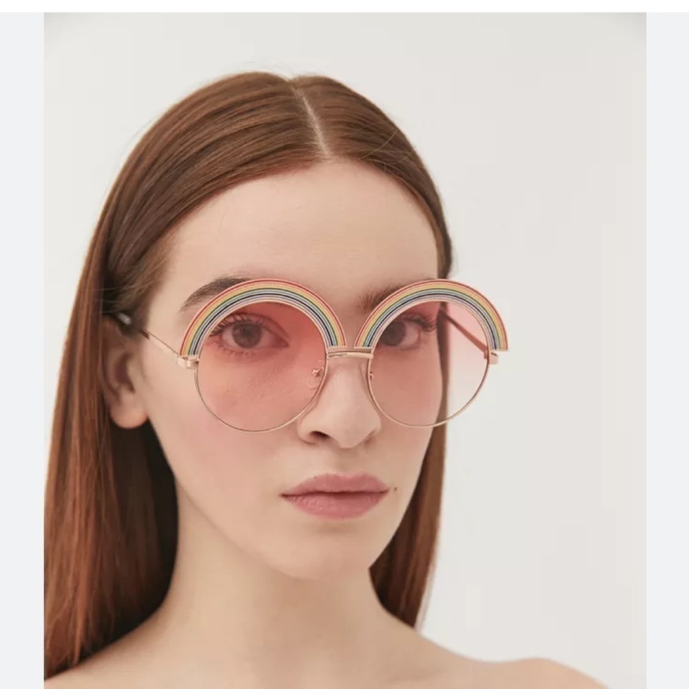 Urban Outfitters Over The Rainbow Oversized Round Sunglasses